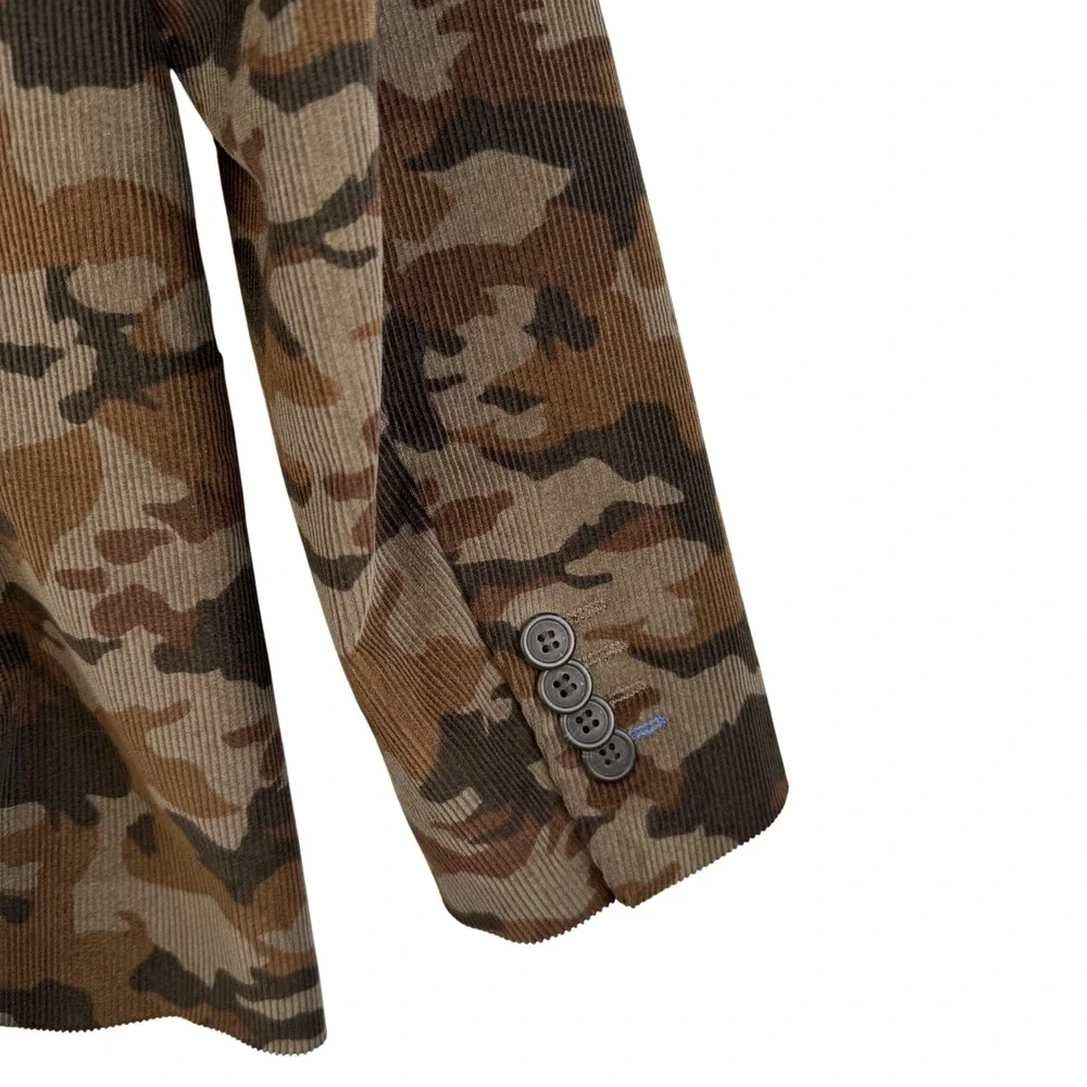 TailorByrd Camo Corduroy Blazer Brown Heritage Ivy Prep Sport Coat Mens 40R